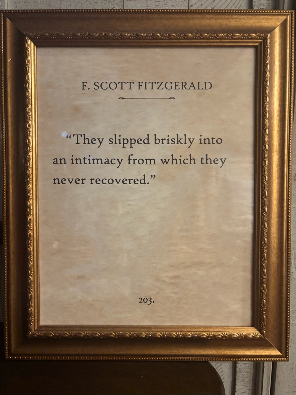 F.SCOTT FITZGERALD “THE GREAT GATSBY” FRAMED QUOTE